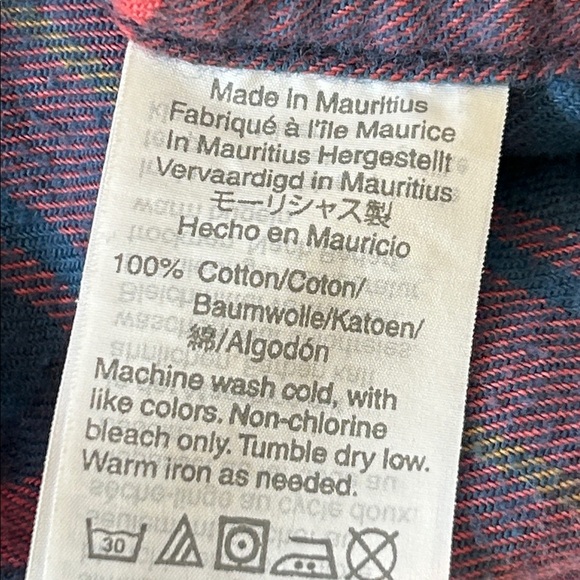 J Crew Mercantile Red + Blue Plaid Lumberjack Shirt XL w MEASUREMENTS - Picture 8 of 9